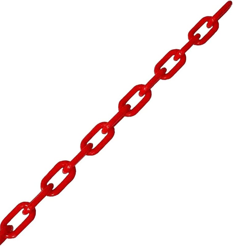 Boxonly Plastic Chain Barriers Link Warning Safety Barrier Parking Space Plastic Chains for Decorative Garden Fence 25mx6mm Red - Image 5